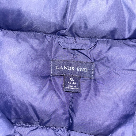 Lands End Down Navy Blue Puffer Vest Sz X Large - Picture 3 of 7